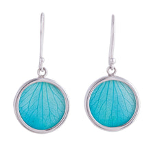 Load image into Gallery viewer, Sterling Silver and Natural Leaf Dangle Earrings from Peru - Atlantis Leaves | NOVICA