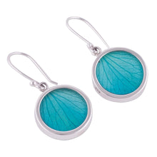 Load image into Gallery viewer, Sterling Silver and Natural Leaf Dangle Earrings from Peru - Atlantis Leaves | NOVICA