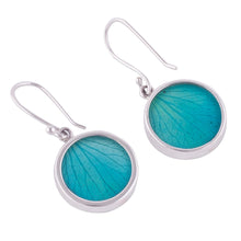 Load image into Gallery viewer, Sterling Silver and Natural Leaf Dangle Earrings from Peru - Atlantis Leaves | NOVICA