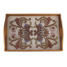 Load image into Gallery viewer, Handmade Reverse Painted Glass Tray from Peru - Tropical Arrangement | NOVICA