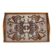 Load image into Gallery viewer, Handmade Reverse Painted Glass Tray from Peru - Tropical Arrangement | NOVICA