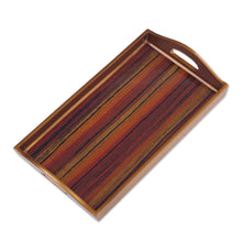 Load image into Gallery viewer, Striped Reverse Painted Glass Tray from Peru - Contemporary Stripes | NOVICA