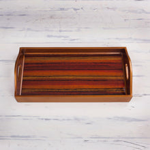 Load image into Gallery viewer, Striped Reverse Painted Glass Tray from Peru - Contemporary Stripes | NOVICA