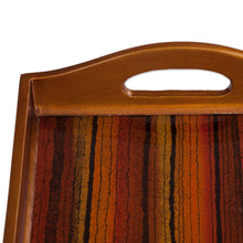 Load image into Gallery viewer, Striped Reverse Painted Glass Tray from Peru - Contemporary Stripes | NOVICA