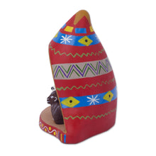 Load image into Gallery viewer, Hand-Painted Andean Ceramic Nativity Figurine from Peru - Nativity Inside a Chullo Hat | NOVICA