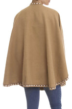 Load image into Gallery viewer, Tan Alpaca Blend Ruana from Peru - Cozy Holiday in Tan | NOVICA