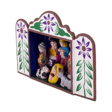 Load image into Gallery viewer, Andean Handcrafted Retablo Diorama Folk Art Nativity Scene - First Christmas in Peru | NOVICA