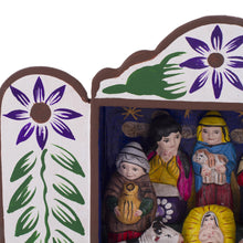 Load image into Gallery viewer, Andean Handcrafted Retablo Diorama Folk Art Nativity Scene - First Christmas in Peru | NOVICA