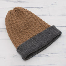 Load image into Gallery viewer, Men's Reversible Grey and Brown Alpaca Blend Hat from Peru - The Bells of Huancayo | NOVICA