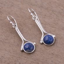 Load image into Gallery viewer, Lapis Lazuli and Sterling Silver Earrings from Peru - Killa Moon | NOVICA