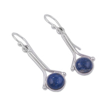 Load image into Gallery viewer, Lapis Lazuli and Sterling Silver Earrings from Peru - Killa Moon | NOVICA