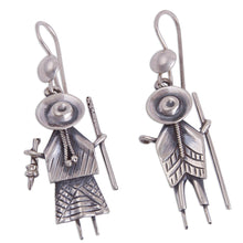Load image into Gallery viewer, Cuzco Couple Sterling Silver Dangle Earrings from Peru - Cuzco Couple | NOVICA