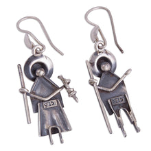 Load image into Gallery viewer, Cuzco Couple Sterling Silver Dangle Earrings from Peru - Cuzco Couple | NOVICA