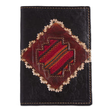 Load image into Gallery viewer, Dark Brown Leather Passport Cover with Incan Cross Design - Inca Traveler | NOVICA