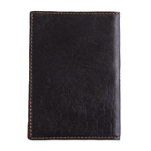 Load image into Gallery viewer, Dark Brown Leather Passport Cover with Incan Cross Design - Inca Traveler | NOVICA