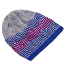 Load image into Gallery viewer, Reversible 100% Alpaca Hat in Royal Blue from Peru - Quechua Style | NOVICA