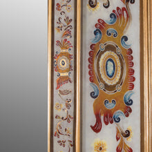 Load image into Gallery viewer, Floral Reverse-Painted Glass Wall Mirror from Peru - Regal Majesty | NOVICA