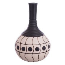 Load image into Gallery viewer, Wave Motif Chulucanas Ceramic Decorative Vase from Peru - Chulucanas Waves | NOVICA
