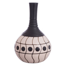 Load image into Gallery viewer, Wave Motif Chulucanas Ceramic Decorative Vase from Peru - Chulucanas Waves | NOVICA