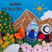 Load image into Gallery viewer, Andean Couple Colorful Cotton Blend AppliquŽ Pencil Case - „oka Kuyayki | NOVICA
