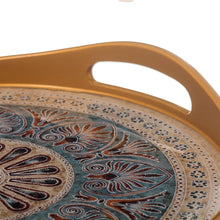 Load image into Gallery viewer, Circular Reverse-Painted Glass Tray (12 Inch) - Heart Mandala | NOVICA