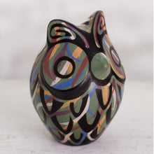 Load image into Gallery viewer, Chulucanas Ceramic Owl Figurine in Green from Peru - Green Chulucanas Sentinel | NOVICA