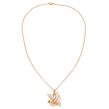 Load image into Gallery viewer, Gold Plated Sterling Silver Filigree Dove Necklace from Peru - Peace and Grace | NOVICA
