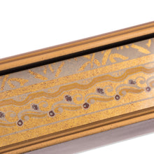 Load image into Gallery viewer, Gold-Tone Reverse-Painted Glass Decorative Box from Peru - Golden Colonial Elegance | NOVICA