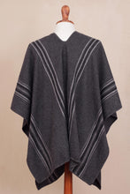 Load image into Gallery viewer, Men's Alpaca Blend Poncho in Graphite from Peru - Chic Andes in Graphite | NOVICA