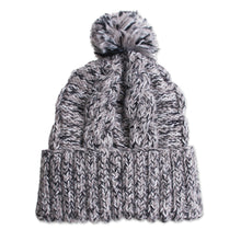 Load image into Gallery viewer, Knit Heathered 100% Alpaca Hat from Peru - Winter Heather | NOVICA