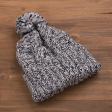 Load image into Gallery viewer, Knit Heathered 100% Alpaca Hat from Peru - Winter Heather | NOVICA