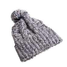 Load image into Gallery viewer, Knit Heathered 100% Alpaca Hat from Peru - Winter Heather | NOVICA