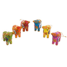 Load image into Gallery viewer, Hand-Painted Ceramic Bull Ornaments from Peru (Set of 6) - Torito de Pucara | NOVICA
