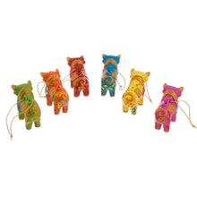 Load image into Gallery viewer, Hand-Painted Ceramic Bull Ornaments from Peru (Set of 6) - Torito de Pucara | NOVICA