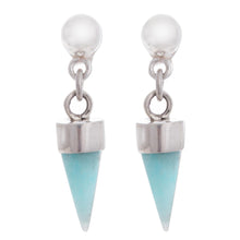 Load image into Gallery viewer, Amazonite Cone Dangle Earrings from Peru - Natural Cones | NOVICA