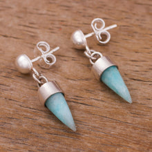 Load image into Gallery viewer, Amazonite Cone Dangle Earrings from Peru - Natural Cones | NOVICA