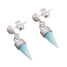 Load image into Gallery viewer, Amazonite Cone Dangle Earrings from Peru - Natural Cones | NOVICA