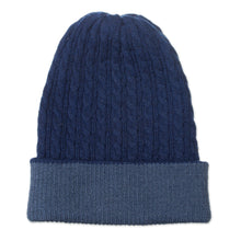 Load image into Gallery viewer, Men's Alpaca Blend Knit Hat in Azure from Peru - The Bells of Huancayo in Azure | NOVICA