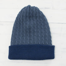 Load image into Gallery viewer, Men's Alpaca Blend Knit Hat in Azure from Peru - The Bells of Huancayo in Azure | NOVICA