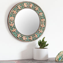 Load image into Gallery viewer, Bird Motif Copper Wall Mirror Crafted in Peru - Pre-Hispanic Birds | NOVICA
