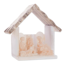Load image into Gallery viewer, Hand-Carved Alabaster Mini Nativity Scene Sculpture - Nativity Manger | NOVICA
