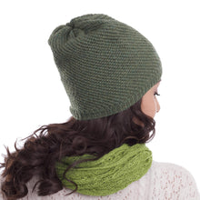 Load image into Gallery viewer, 100% Baby Alpaca Hat in Avocado from Peru - Avocado Honeycomb | NOVICA