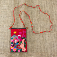 Load image into Gallery viewer, Handcrafted Arpillera Cotton Blend Cell Phone Bag from Peru - Mama of the Andes | NOVICA