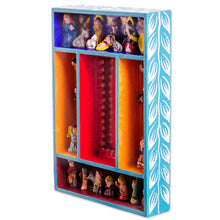 Load image into Gallery viewer, Nativity-Themed Wood and Ceramic Wall Mirror from Peru - Nativity Reflection | NOVICA