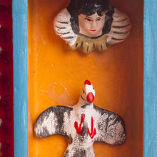 Load image into Gallery viewer, Nativity-Themed Wood and Ceramic Wall Mirror from Peru - Nativity Reflection | NOVICA