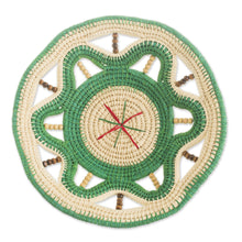 Load image into Gallery viewer, Chambira Tree Fiber Decorative Basket in Viridian from Peru - Magical Weave in Viridian | NOVICA