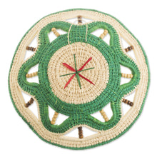 Load image into Gallery viewer, Chambira Tree Fiber Decorative Basket in Viridian from Peru - Magical Weave in Viridian | NOVICA