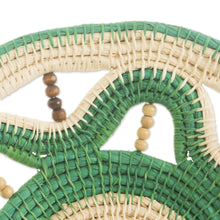 Load image into Gallery viewer, Chambira Tree Fiber Decorative Basket in Viridian from Peru - Magical Weave in Viridian | NOVICA
