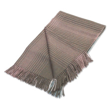 Load image into Gallery viewer, 100% Baby Alpaca Throw in Celadon and Dusty Rose from Peru - Andean Softness | NOVICA
