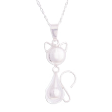 Load image into Gallery viewer, Peruvian Cat Sterling Silver Pendant Necklace - Delightful Cat | NOVICA